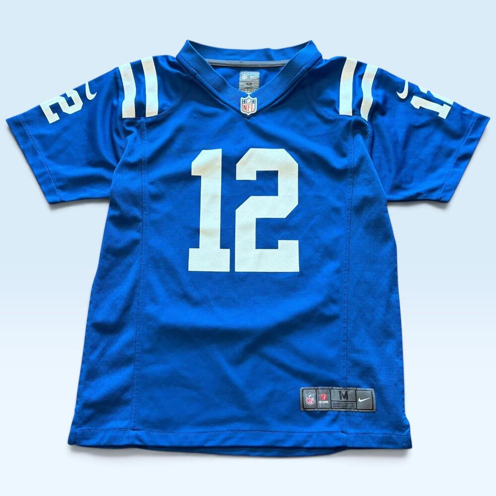 Indianapolis Colts Football Jersey Youth Boys Medium 10/12 Blue NFL Nike Luck 12